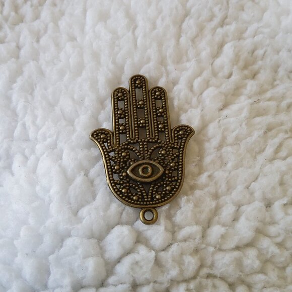 Hamsa Hand Symbol Fatima Eye Hamesh Protection Necklace Pendant - Picture 1 of 4